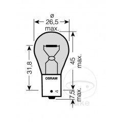 OSRAM Bombilla dos unidades 12V 21W BAU15S 1590332 1592039