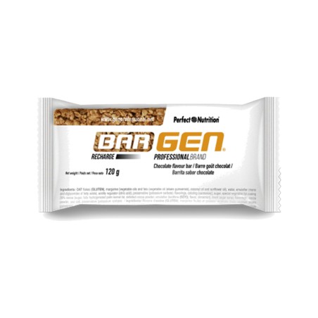 barritas energéticas bargen recharge de gen professional - sabor chocolate y yogur/limón - caja de 20 unidades de 120g