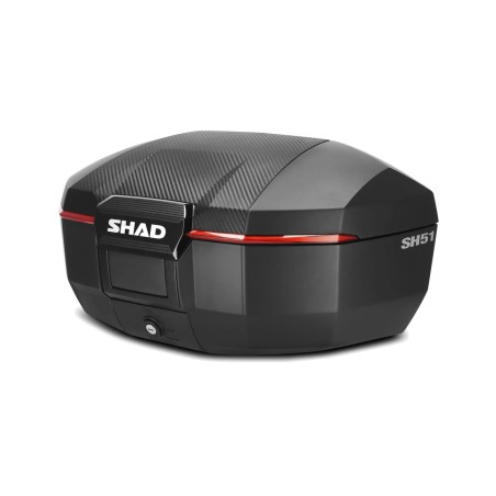baul maleta trasera para moto acabado en carbon look tc sh51