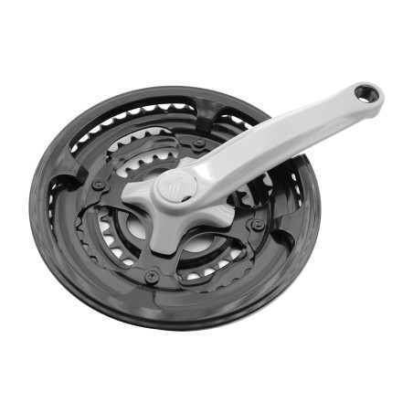 prowheel cykelkranksæt med triple klinge og plastificerede kranke 170mm 28/38/48 til mtb, by, trekking og touring