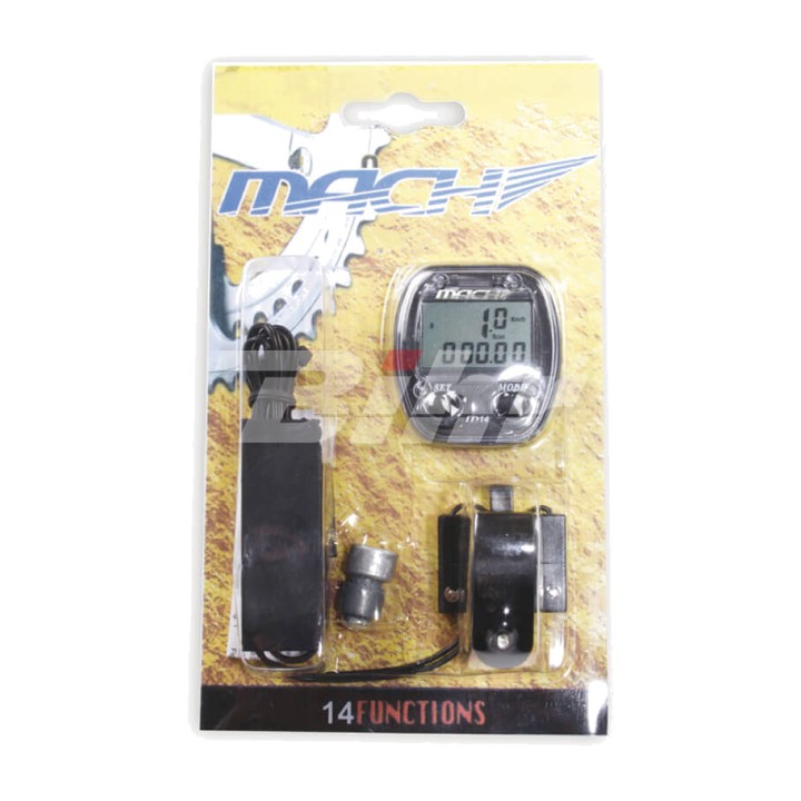 MACH Cycle computer with cable 14 functions for MTB, road