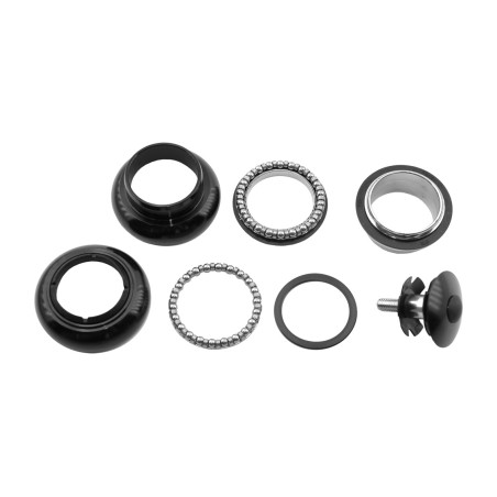 set, steering a-head, aluminum, bearings, black, 1in. (26,4)