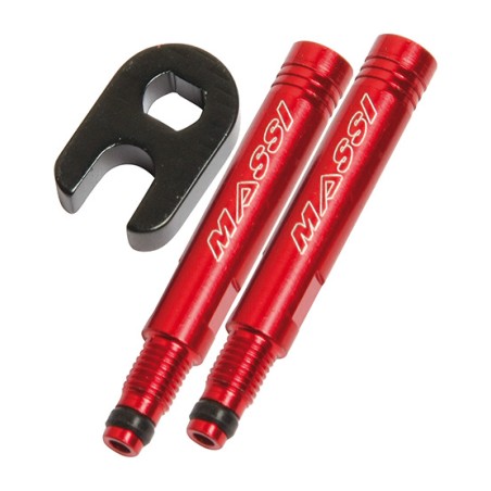 extensor de válvula cnc massi em vermelho e prata