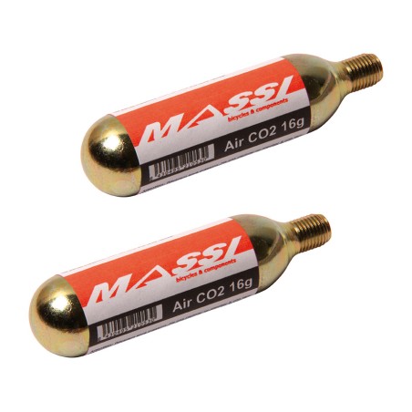pack of 2 16g co2 cartridges - refill to inflate bicycle tires and other equipment