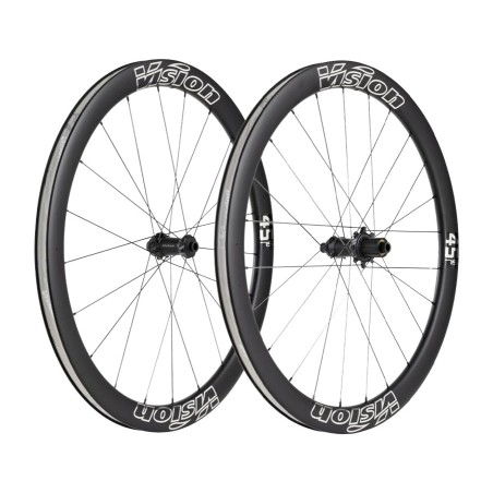 aerodynamiske carbon hjulsæt til landevejscykel med skive og system metron 45 sl centerlock shim hg11 edition tubeless ready