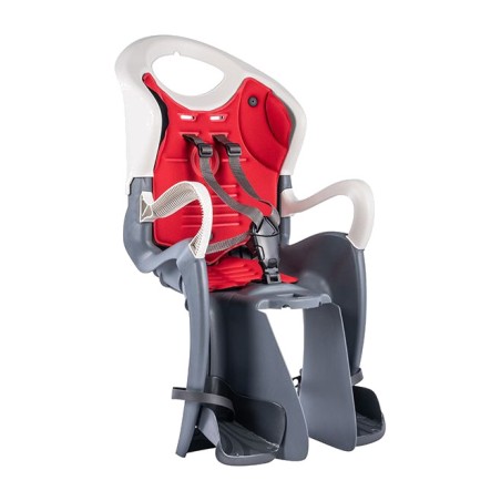 regulowany fotelik rowerowy montowany do ramy z systemem tiger reclinable b-fix oscuro/rojo
