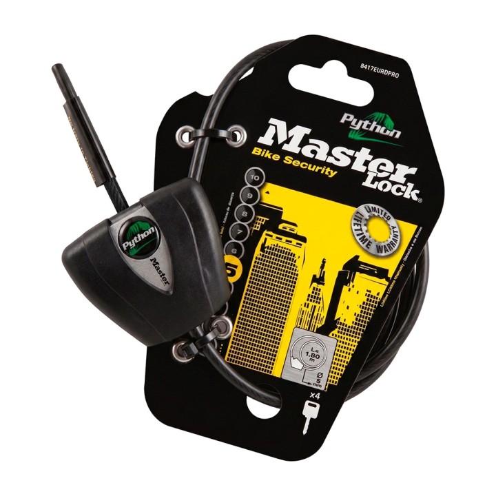 MASTER LOCK Adjustable braided steel anti-theft cable with