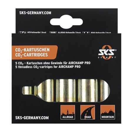 SKS Pack of 5 16g CO2 cartridges to inflate your tires - Brand 36285