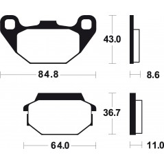 Pad, brake, sintered  Maxi Scooter MSS249