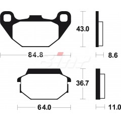Pad, brake, sintered  Maxi Scooter MSS249