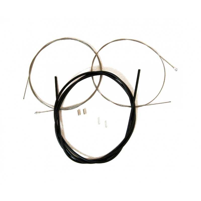 Road brake cable kit with cover and caps
