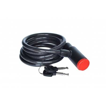 Padlock, spiral with wrench, security cap, 180cm, bicycle