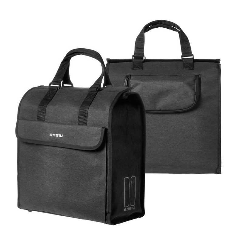 BASIL Bolsa bicicleta trasera impermeable reflectante con compartimentos cierre solapa MIRA 18L 36X16X37 291032