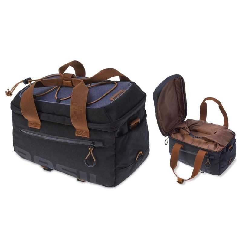 BASIL Bolsa bicicleta trasera impermeable reflectante mano y bandolera con cremallera MILES TOPCASE 7L 32X19X21 291066