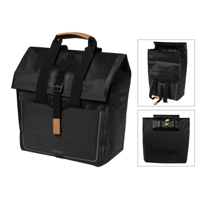 BASIL Bolsa bicicleta trasera impermeable reflectante URBAN DRY SHOPPER 25L 34X16X48 291034
