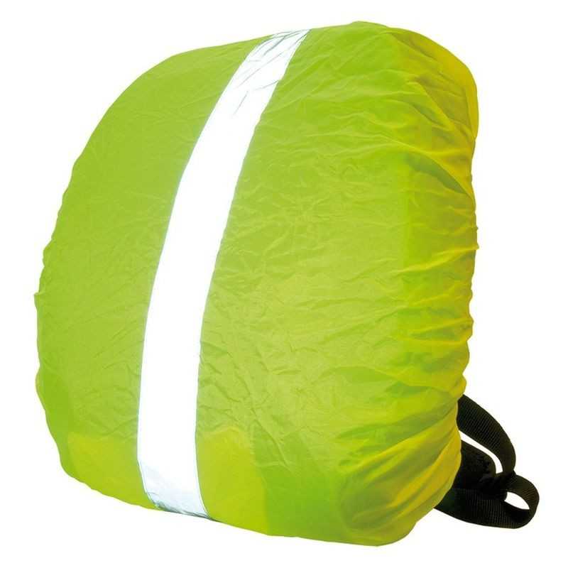 Backpack cover with reflective stripe and pocket
