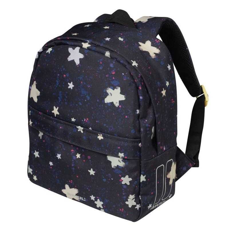 Kids backpack bag with star print + reflective areas + compartments and zipper  