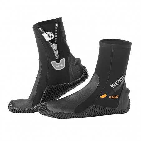 basic boots hd with zip 5mm diving sole booties seac sub