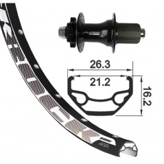 XLC Rueda trasera 6 agujeros eje 12/142MM 27.5 21468306VAR