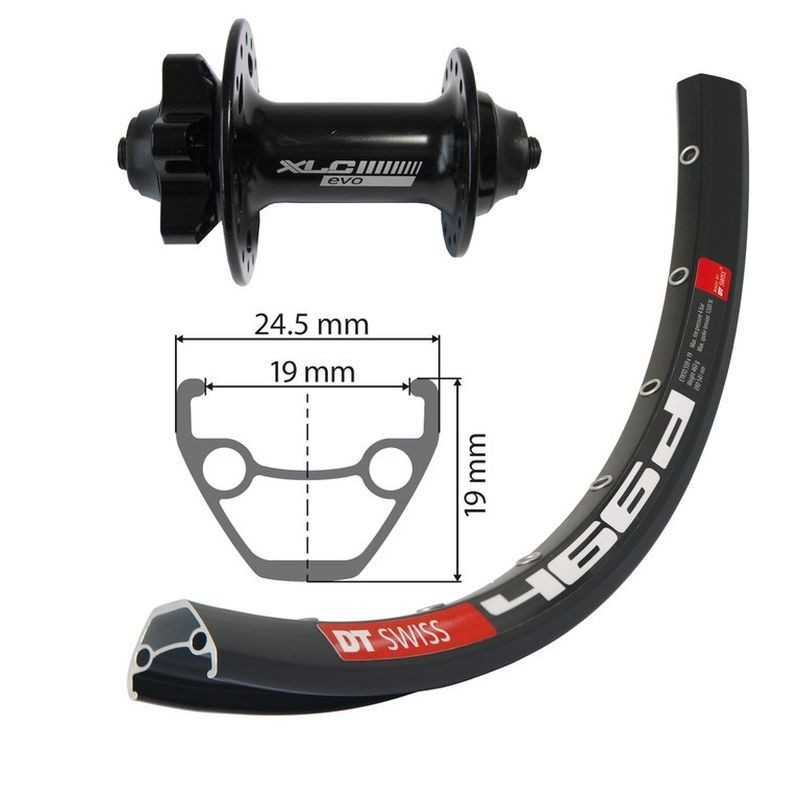 XLC Rueda delantera eje 100MM cierre rapido 6 agujeros llanta DT SWISS 27.5 2146830800
