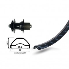 XLC Rueda delantera bicicleta para disco 6 tornillos 27.5RODI READY 25 142X12MM VAL.8.5MM 584-25 CON OJETES 2146832200