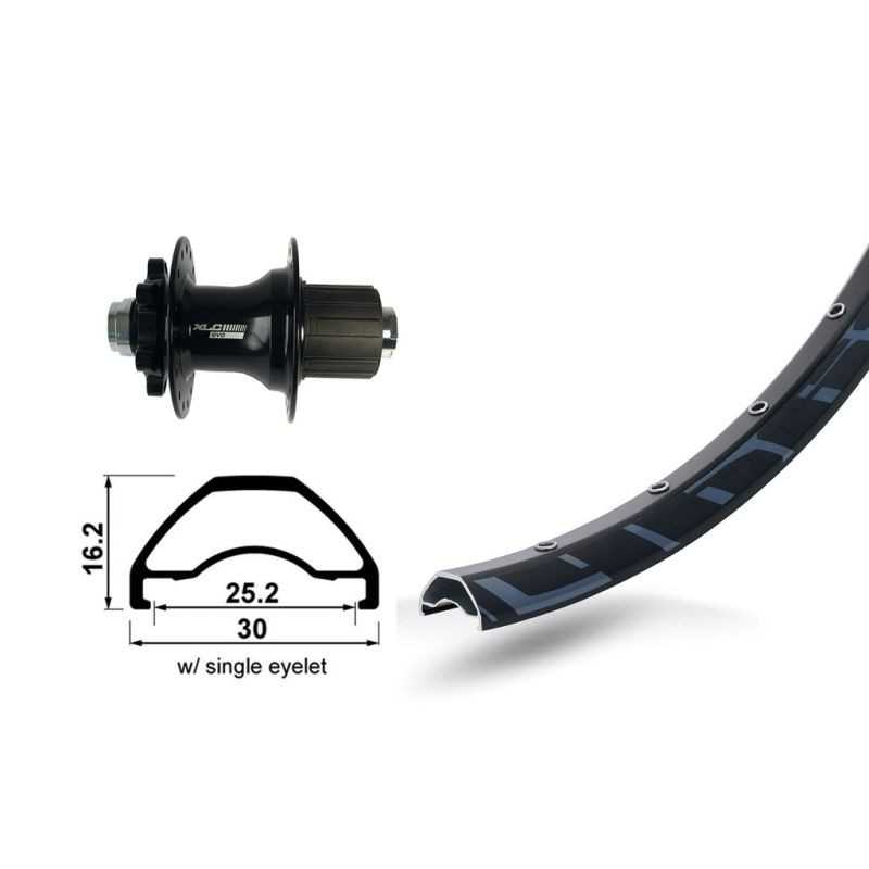 XLC Rueda delantera bicicleta para disco 6 tornillos 27.5RODI READY 25 142X12MM VAL.8.5MM 584-25 CON OJETES 2146832200