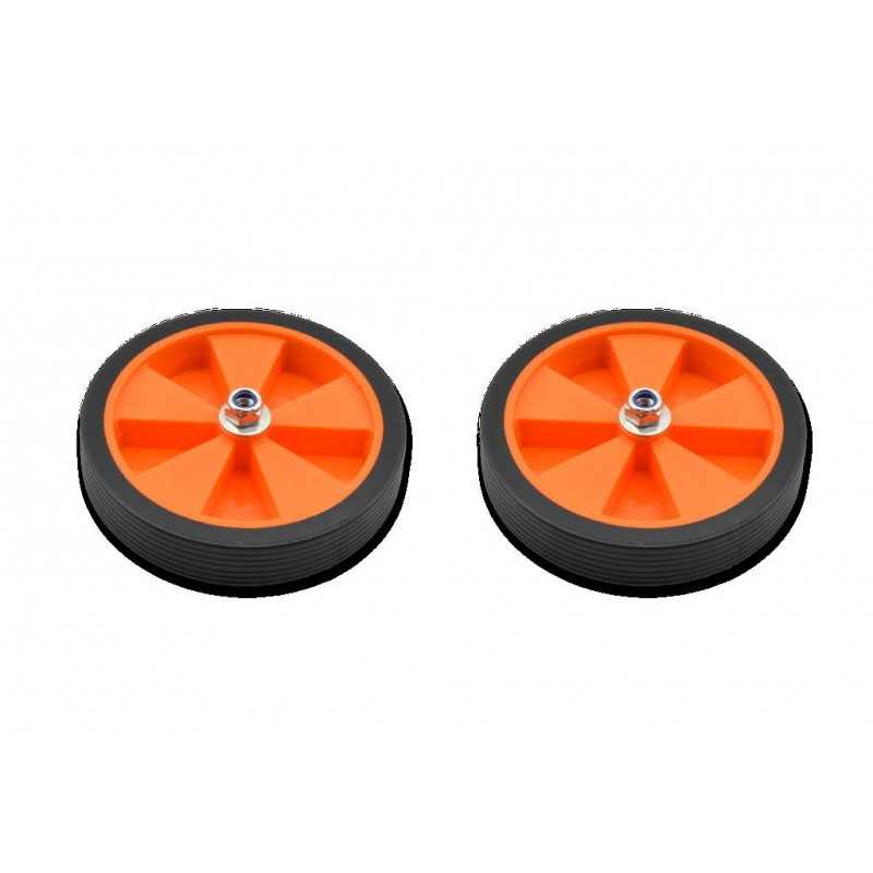 Pair, wheels complete for tricycle training wheels colors
