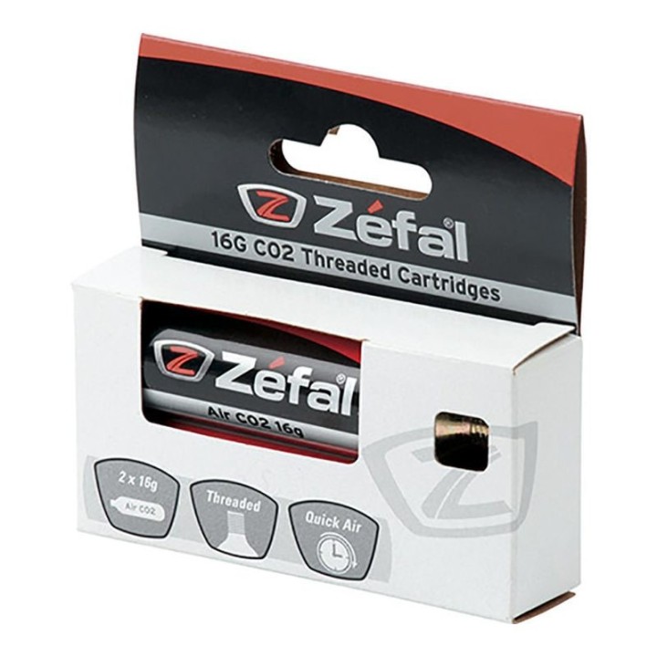 2 compressed air threaded cartridges  CO2 16 Grs.