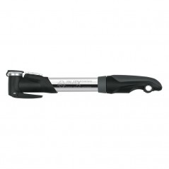 Mini bike inflator pump with telescopic manometer lends and schrader