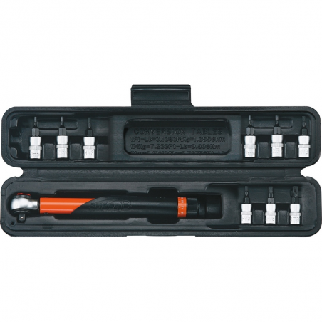SUPER B LLAVE DINAMOMETRICA 1/4’’ 3-15NM CON MALETIN Y LLAVES HEXAGONALES TORX bici bi 12934