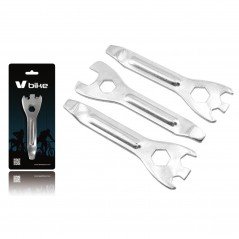 V BIKE Juego de 3 llaves desmontables para bicicleta VICMA - Estuche piezas con cabeza hexagonal 24