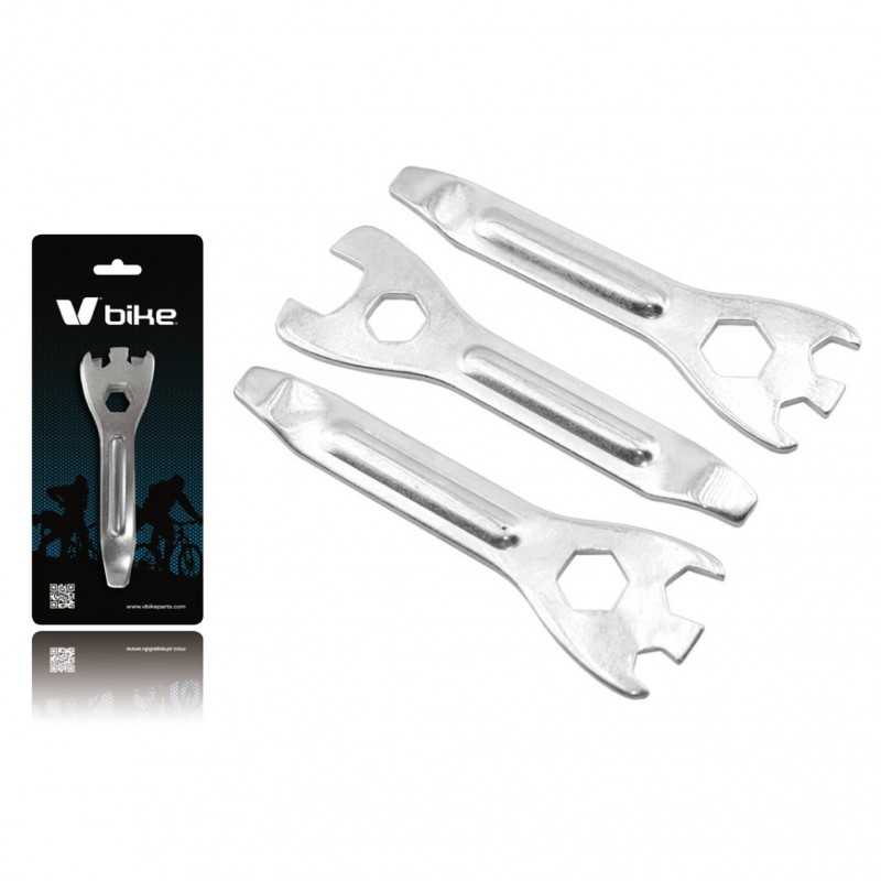 V BIKE Juego de 3 llaves desmontables para bicicleta VICMA - Estuche piezas con cabeza hexagonal 24
