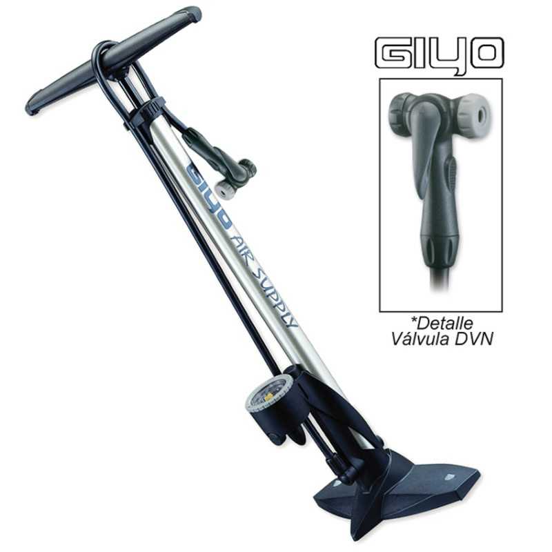 GIYO Bomba inflador taller garaje 160PSI aluminio presta schrader con manometro tubo 13027