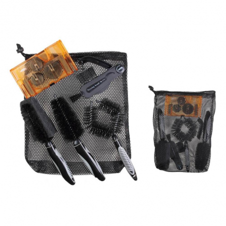 SUPER B Kit de limpieza cepillos y limpia cadenas completo con red TB-32950 35303