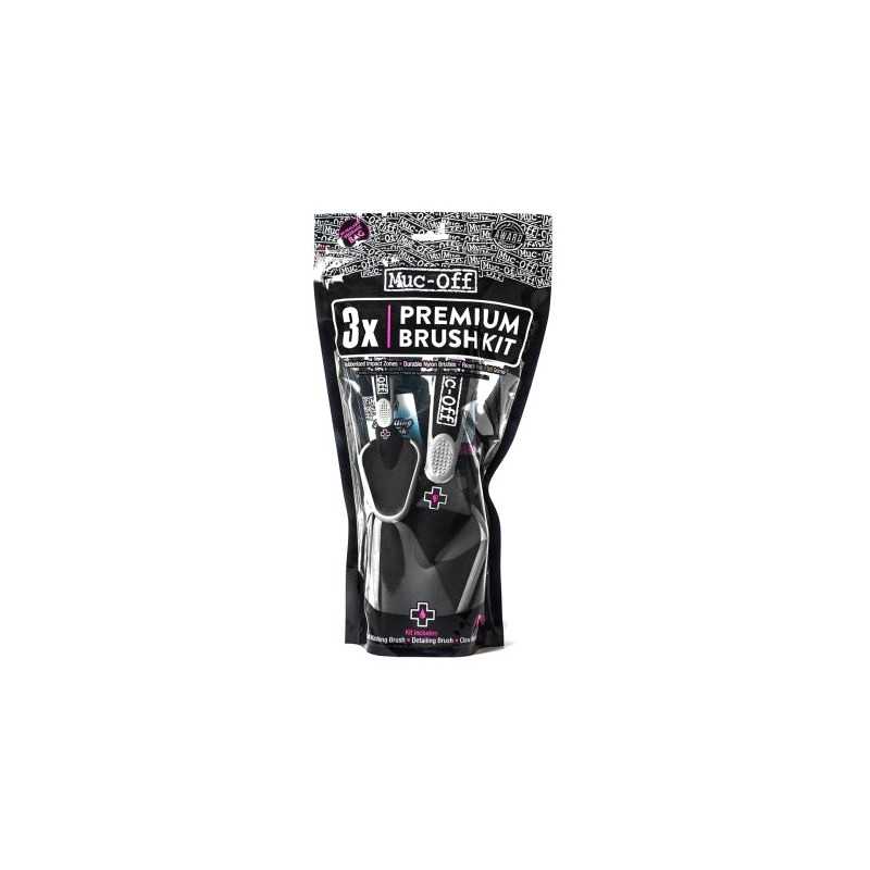 MUC-OFF Set de 3 cepillos lavado suave en profundidad y cepillo garra con gancho CASSETTE 227010