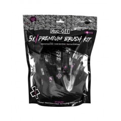 MUC-OFF Kit de 5 cepillos dos puntas-detalles - lavado suave garras y ruedas componentes 227011