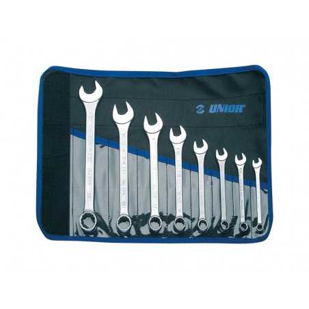 UNIOR Kit llaves combinadas corta acodada 8 piezas con bolsa 14 MM 360223
