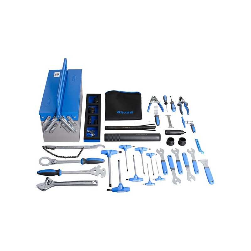 UNIOR Kit herramientas en caja metalica 37 piezas 709904