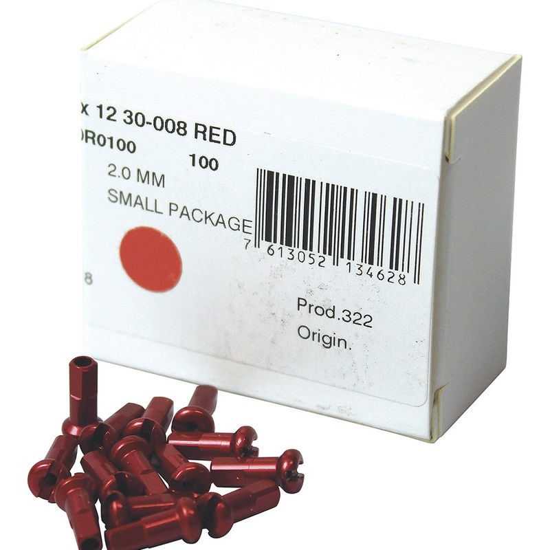 DT SWISS Caja 100 cabecillas de radios aluminio rojo 2 mm 424C1