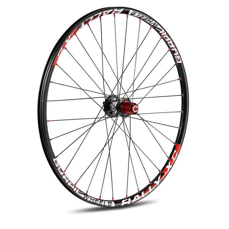 Black rear wheel with black 8/9 v  rally xc
