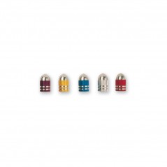 Set, caps, schrader valve, bullet, various colors