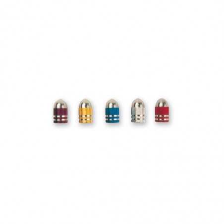 Set, caps, schrader valve, bullet, various colors