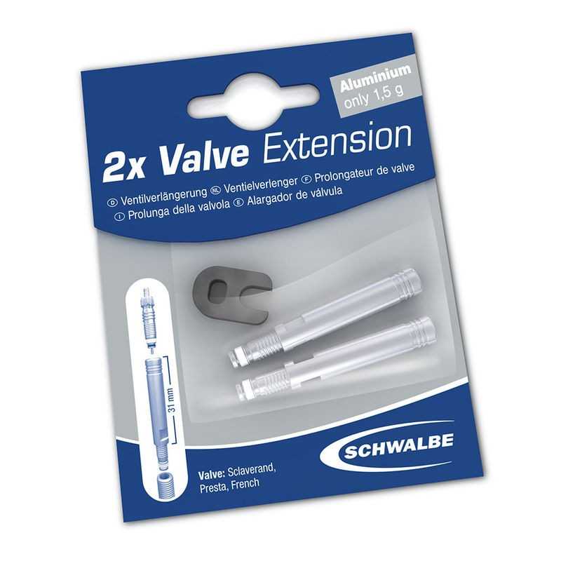 SCHWALBE Alargadores de válvula con rosca x2 blister 30mm 675502