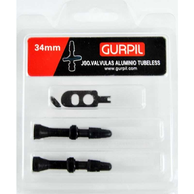 GURPIL Juego valvulas finas aluminio TUBELESS 34MM 332B90