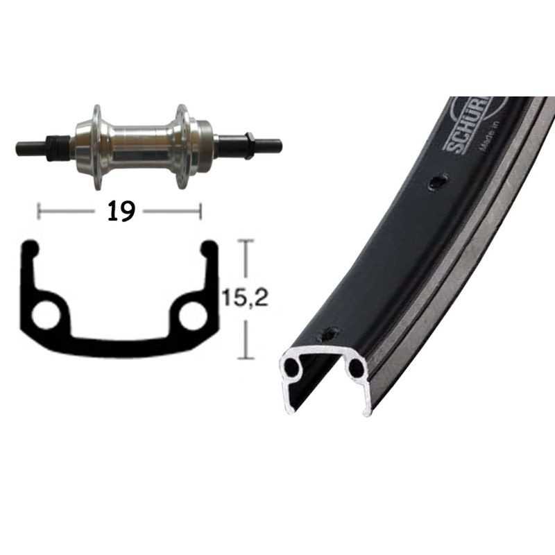 Complete rear wheel  28x1.75 SCHÜRMANN EJE MACIZO C/TUERCA 135 MM 6/7V PUL (622-