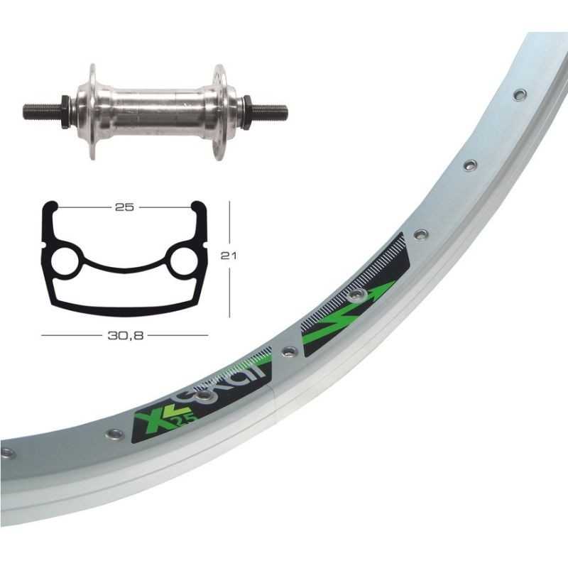 Aluminum front complete wheel  26X1.90 WINORA AXAL XL 25 MAC 100