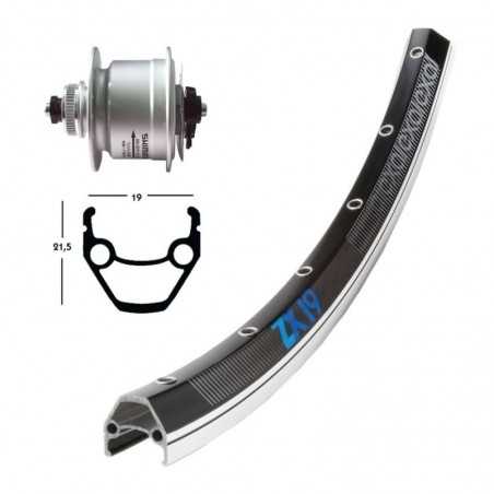 Complete front wheel  28X1.75 MOY DYN DH3D72 QR 36T ZX 19 RAYON