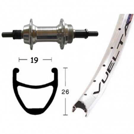 WINORA Rueda completa trasera 28x1.75 VUELTA AIRLINE EJE MACIZO 135 MM 6-8V PULIDA(622-19) 36 703307