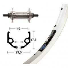 Aluminum front complete wheel  28x1.75 RIGIDA ZAC 19 100 MM (622-19)