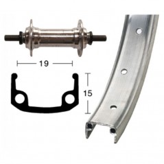 WINORA Rueda completa delantera de aluminio 650X1.3/8 590-19 (26X1 3/8) 1/3/5 703200